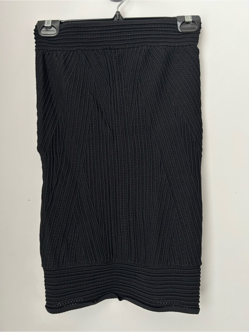 Ronny Kobo Textured Stretch Knit Bodycon Skirt